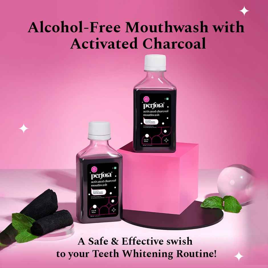 Perfora Alcohol Free Teeth Whitening Mouthwash (Activated Charcoal)