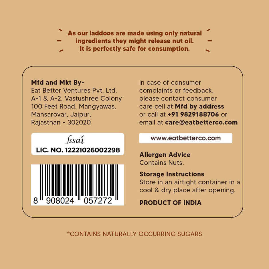 Eat Better Co Orange & Chocolate Laddoos | No Added Sugar | High Protein | Truly Natural
