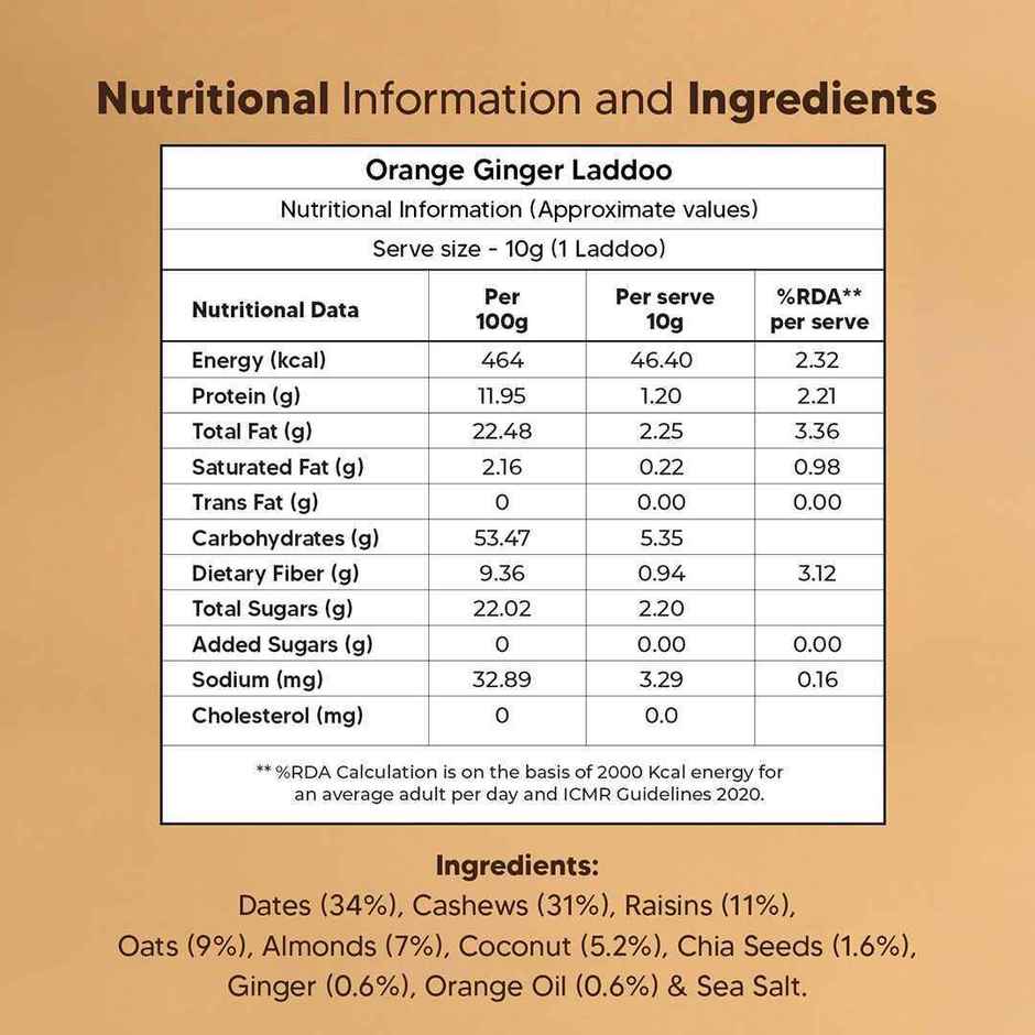 Eat Better Co Orange & Ginger Laddoos High Protein | Truly Natural