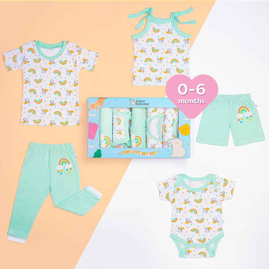 SuperBottoms Pure Love Gift Set For Newborn (0-6 Months) Boys & Girls