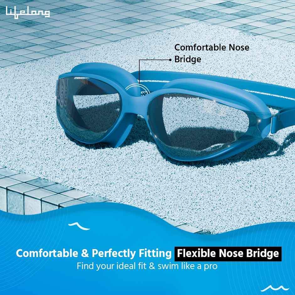 Lifelong Swimming Goggles for Adults | Anti-Fog Swim Glasses | Blue