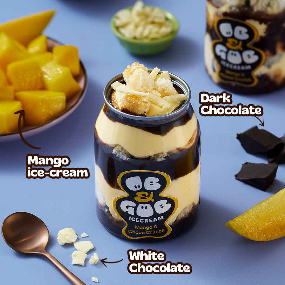 OB & GOB Mango & Choco Crunch Ice Cream Sundae