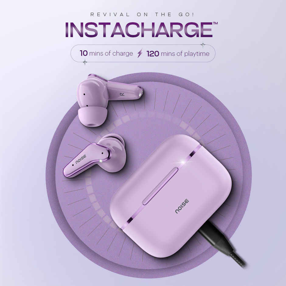 Noise Buds VS102 Elite 50H Battery 4 Mic ENC 11mm Driver Instacharge TWS Earbuds | Soft Purple