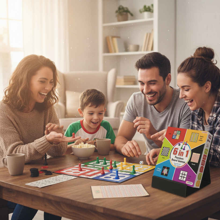 Apex 6 in 1 Premium Board Game Set | Chess, Ludo, Snakes & Ladders | Family Game