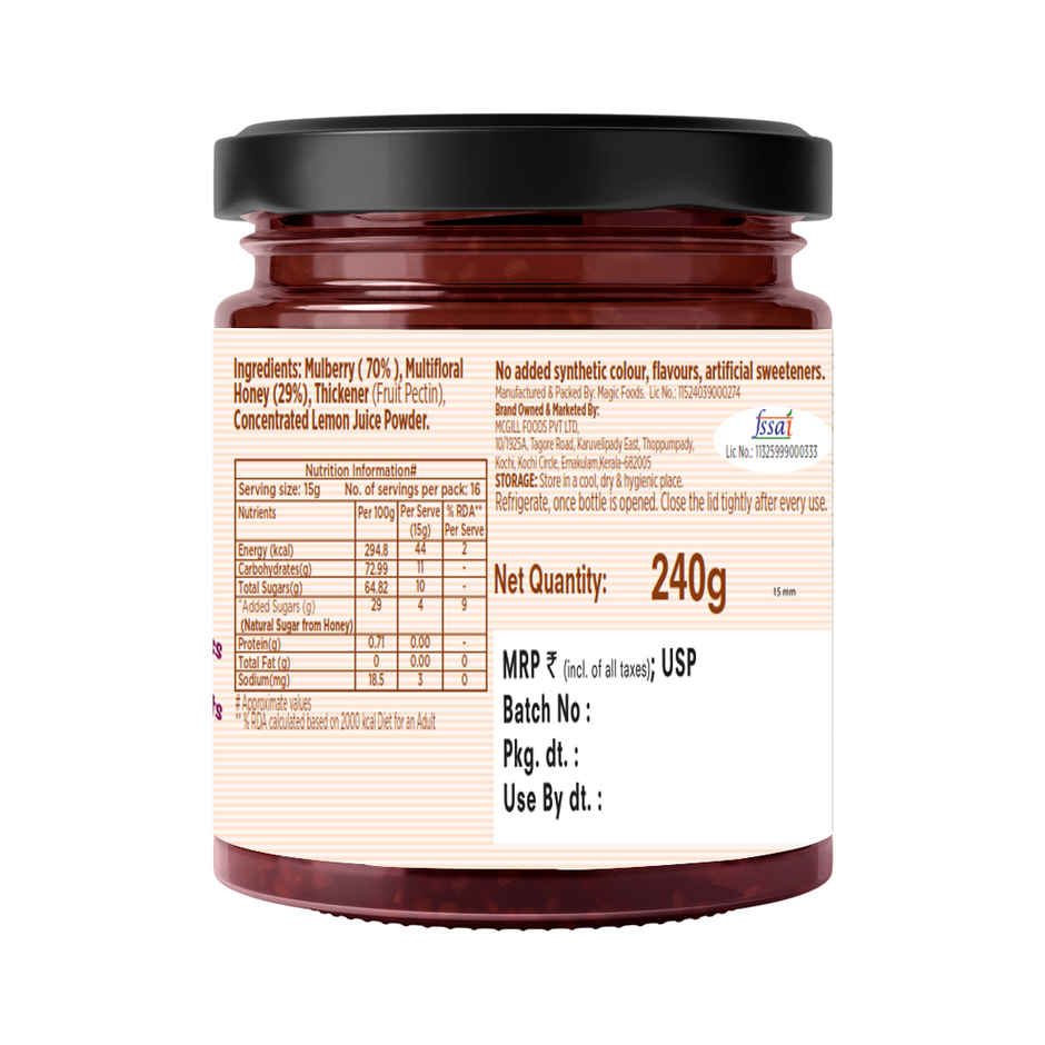 Eatopia Healthy Mulberry Honey Jam (No Refined Sugar & Preservatives )