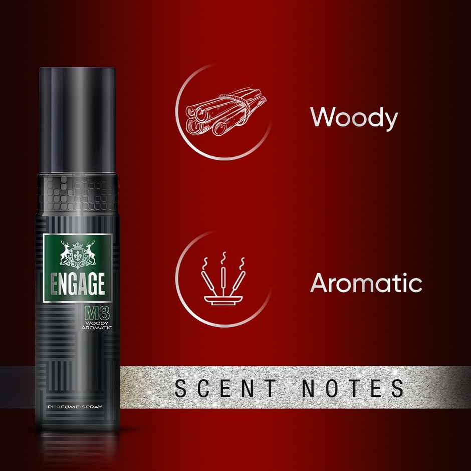 Engage M3 Perfume Spray for Men, Fresh & Minty Fragrance, Skin Friendly