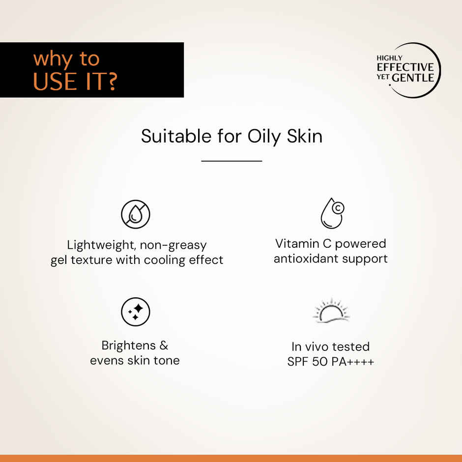 Deconstruct 5% Vitamin C Gel Sunscreen SPF 50 PA++++ | In-Vivo Tested