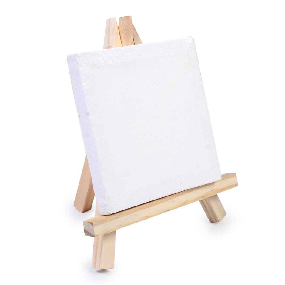 Itsy Bitsy Mini Display Easel With Canvas Art Paint & Brush Kit Sw Lb