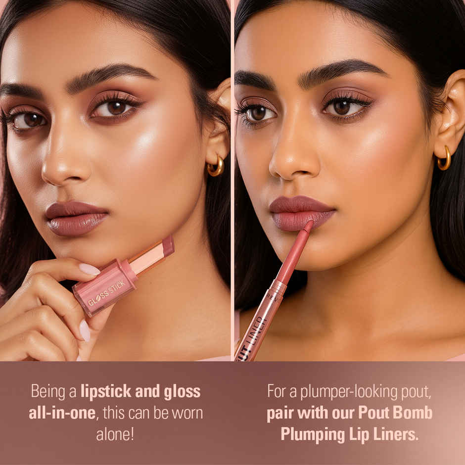 Makeup Revolution Pout Lip Gloss Lipstick | Shimmer Toasted Caramel