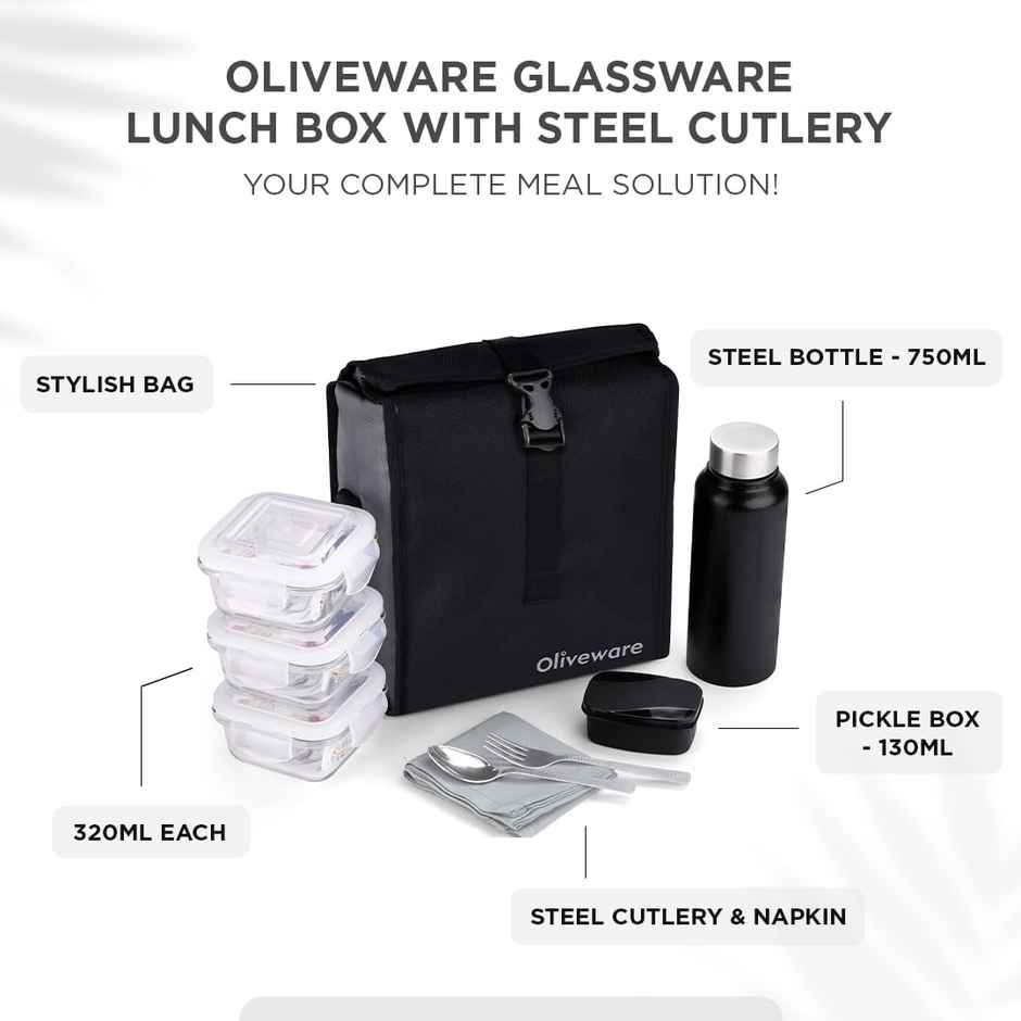Oliveware Crystal Lunch Box - Black