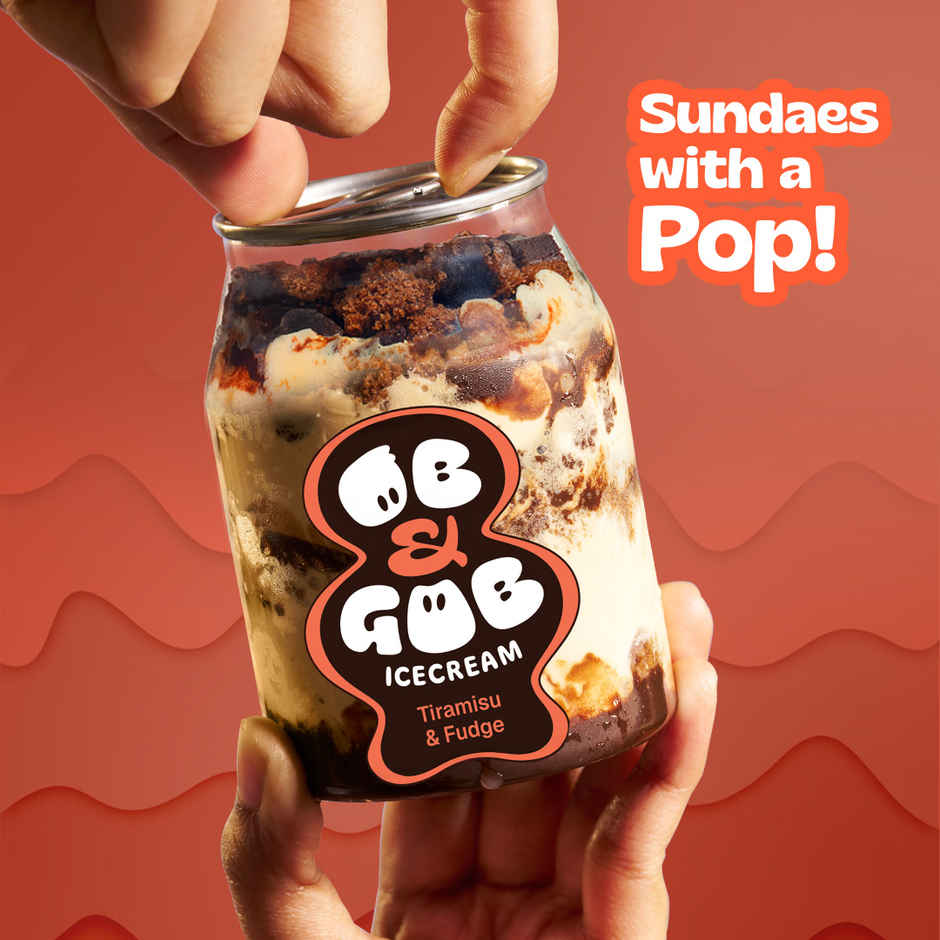 Ob & Gob Tiramisu & Fudge Ice Cream Sundae (200ml) & Ob & Gob Vanilla & Choco Brownie Ice Cream Sundae (200ml) Combo
