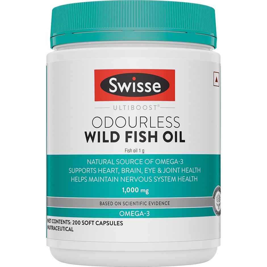 Swisse Ultiboost Fish Oil With 1000Mg Omega 3, 200 Capsules