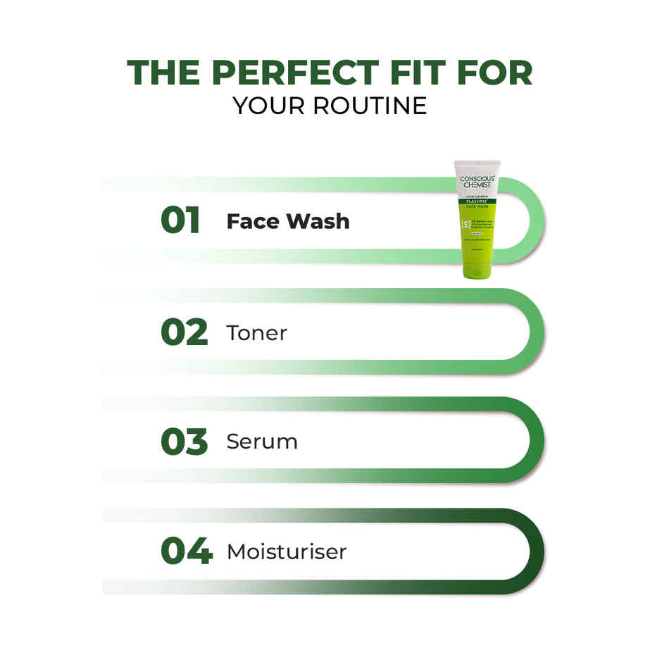 Conscious Chemist Salicylic Acid Face Wash For Oily Acne Prone Skin With Glycolic Acid