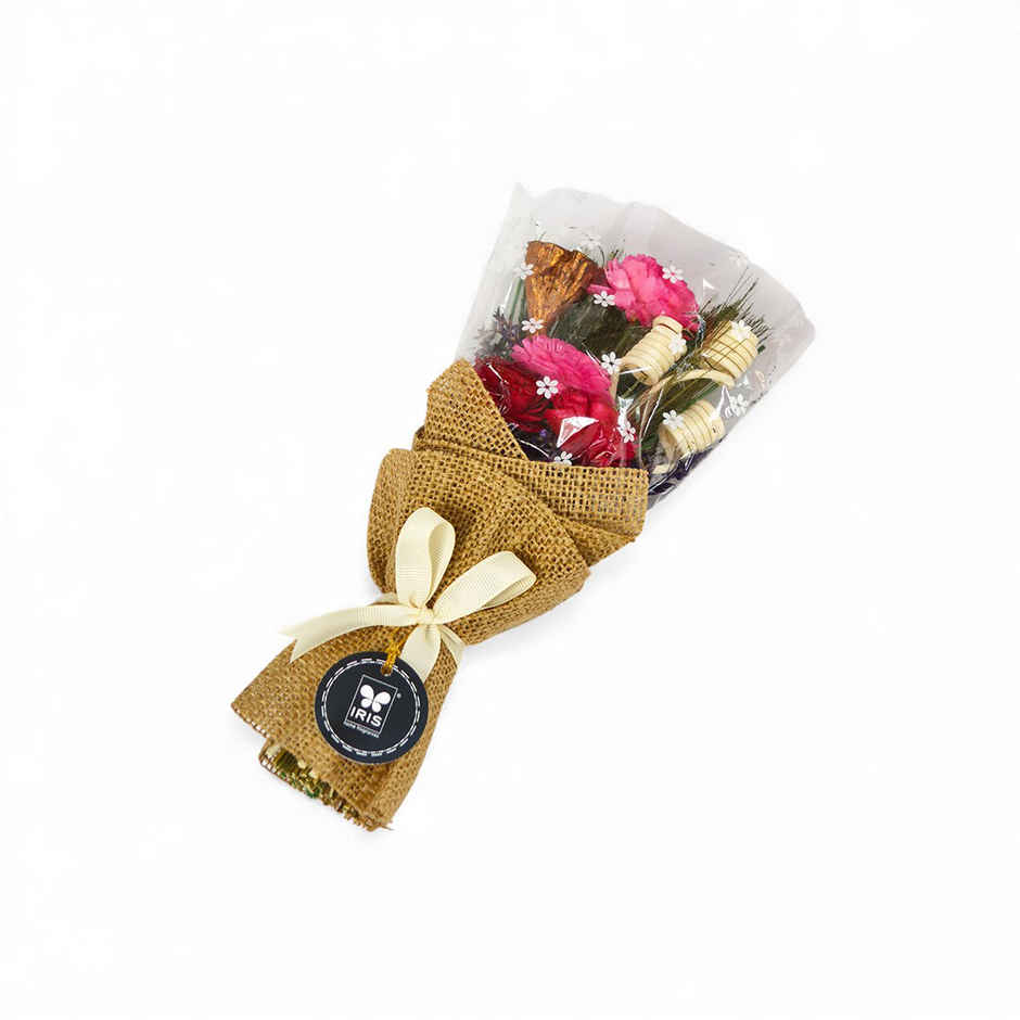 Rose Dry Flower Bouquet with Free Fragrance Spray | Ideal for Gifting | IRIS