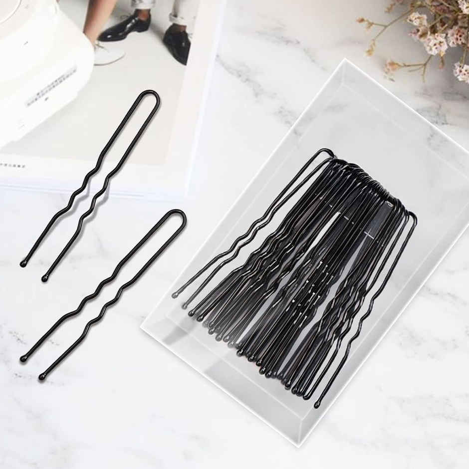 Multibrite Black Hair U Pins for Buns & Bridal Hairstyles | Strong Grip U-Shaped Bun Pins For Women