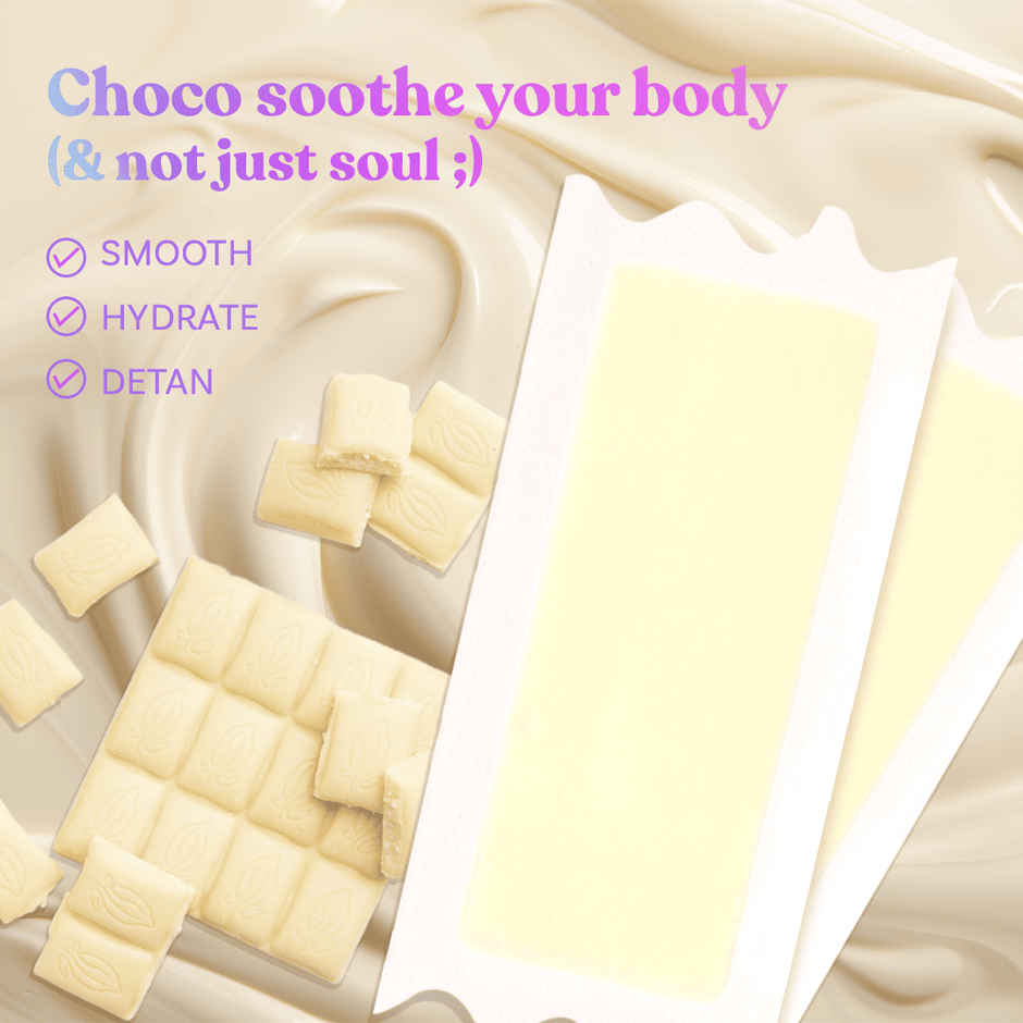 Bombae White Chocolate Full Body Wax Strips For Women | 8 Strips And 2 Post Wax Wipes