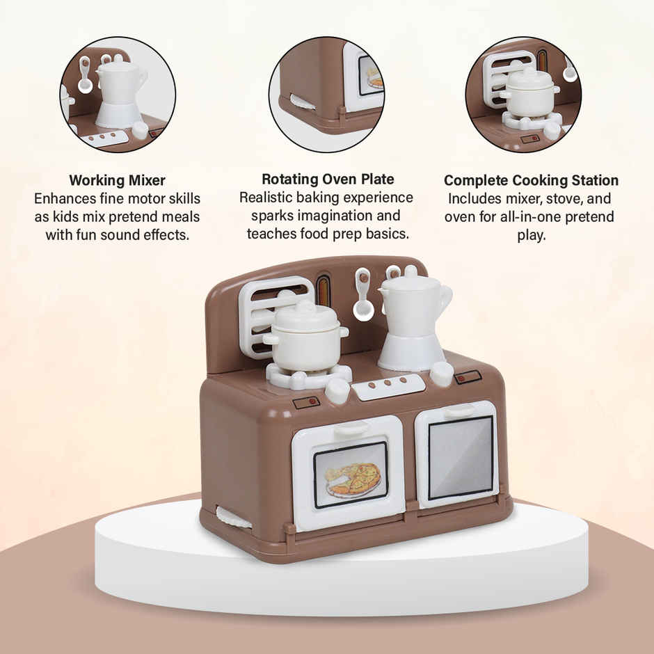 Anz Toy Brown Oven & Sewing Machine