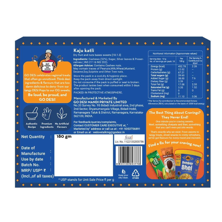 GO DESi Classic Kaju Katli