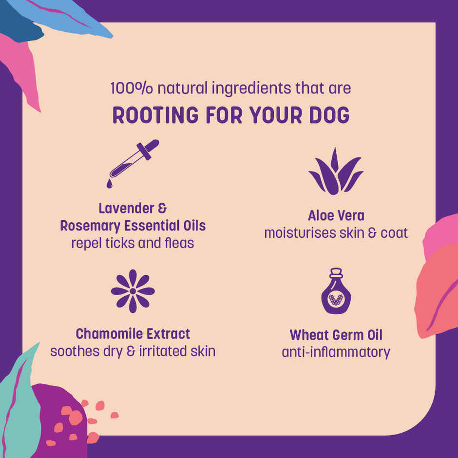 HUFT Natural Flea and Tick Relief Dog Shampoo Lavender Rosemary