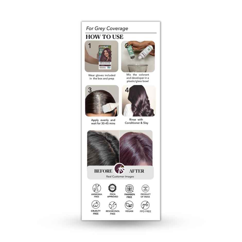 Paradyes Mini Rich Burgundy Timeless Hair Tint for Complete Grey Coverage