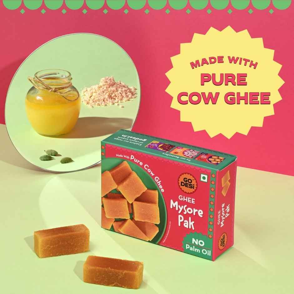 GO DESi Ghee Mysore Pak | No Palm Oil | With Pure Cow Ghee
