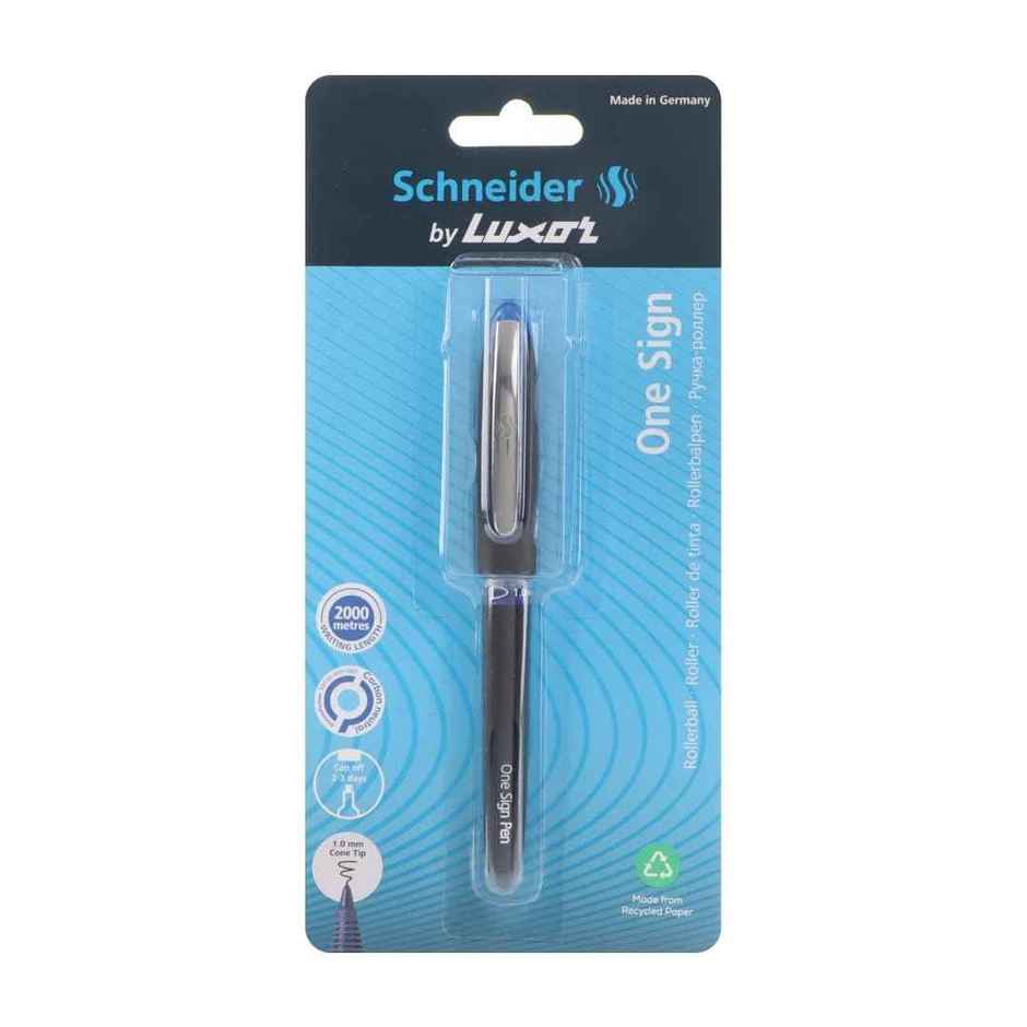 Schneider By Luxor One Sign Roller Ball Pen | Blue | 2000 m writing | Perfect For Signing Documents