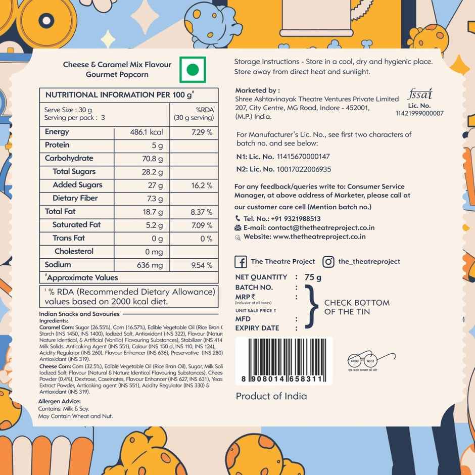 TTP Popcorn Cheese & Caramel Mix Tin