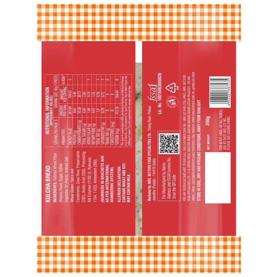 English Oven Kulcha Bread