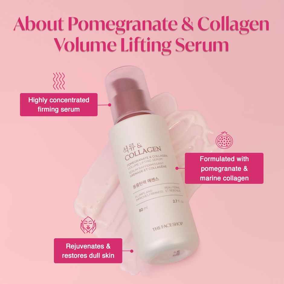 The Face Shop Pomegranate And Collagen Serum, With Hyaluronic Acid, For Skin Firming
