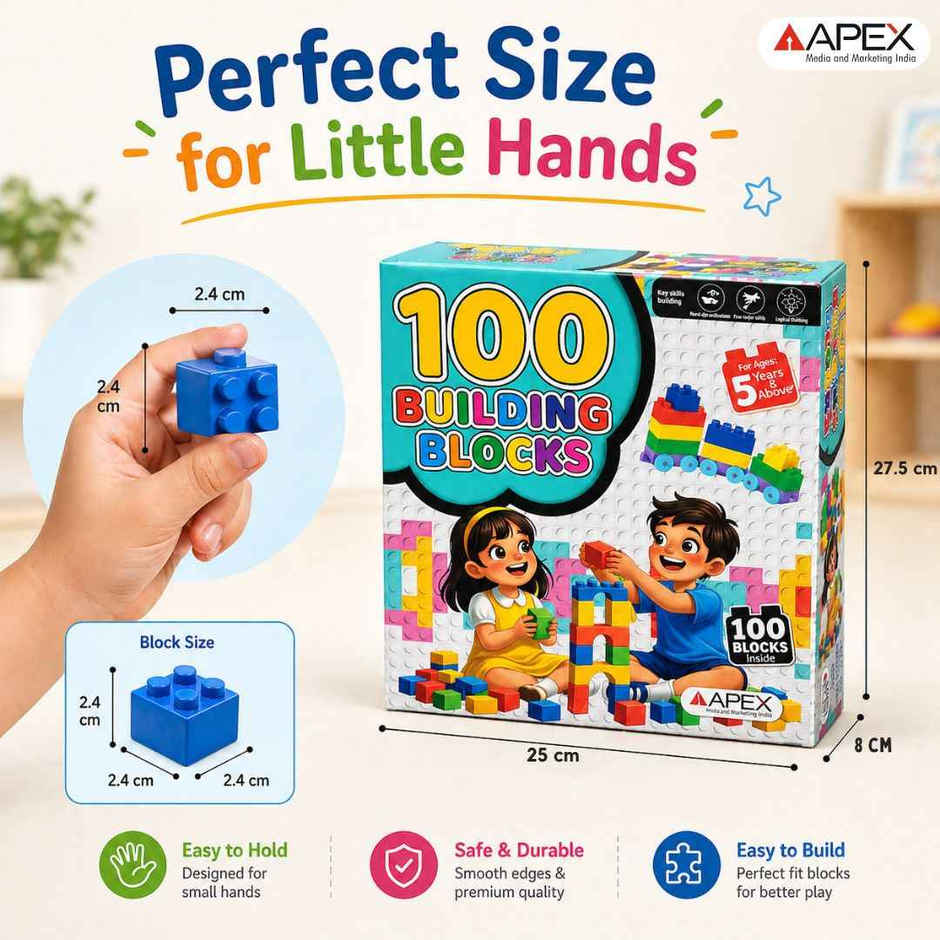 Apex 100 Building Blocks Set for Kids | Educational Construction Toy | STEM Toy For Kids
