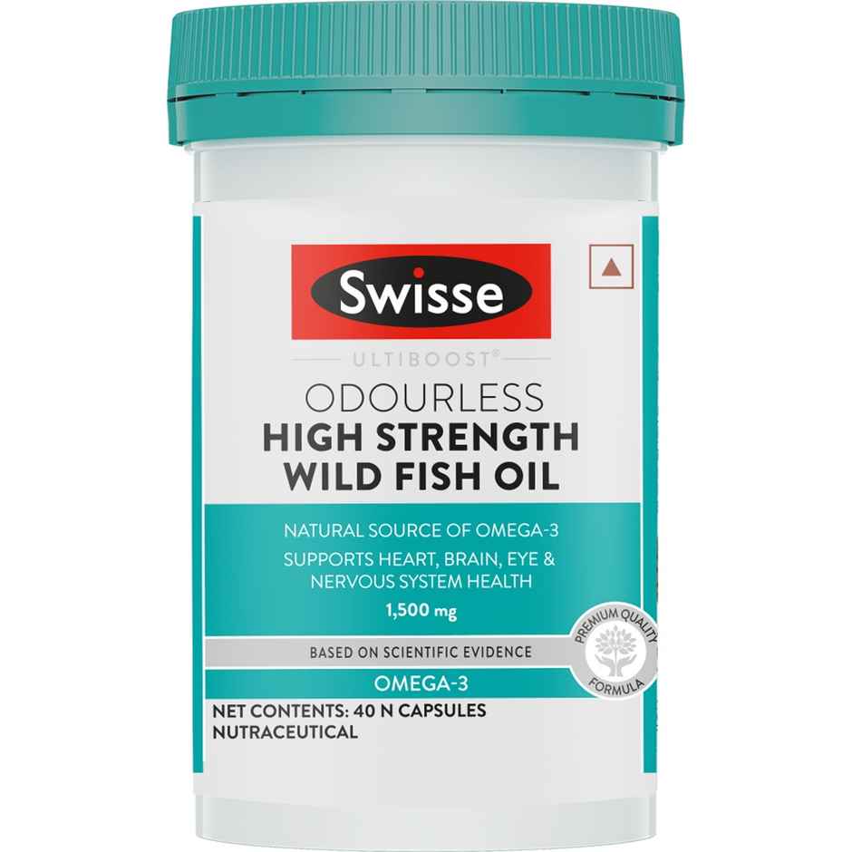 Swisse Fish Oil With 1500Mg Omega , Highest Omega-3 Content In One Capsule - 40 Days Pack