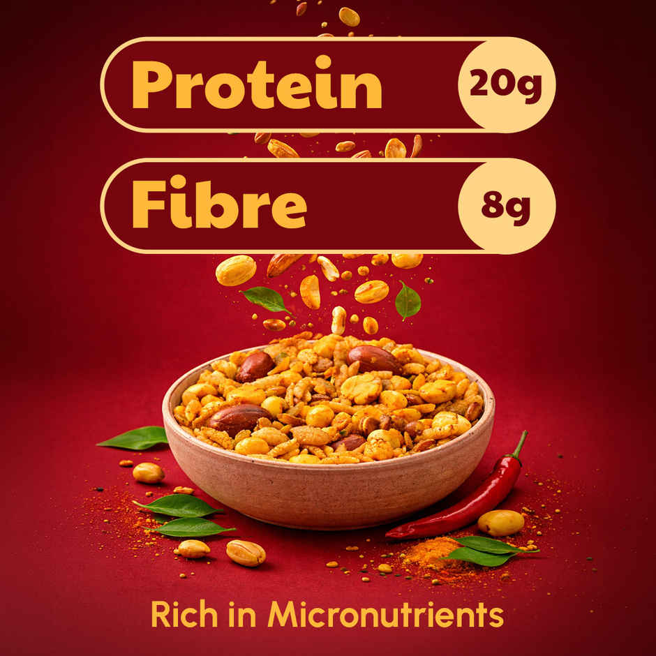 Right Shift High Protein Roasted Mixture | Navrattan Namkeen | No Palm Oil | 20g Protein | Not Fried | Healthy Snack 