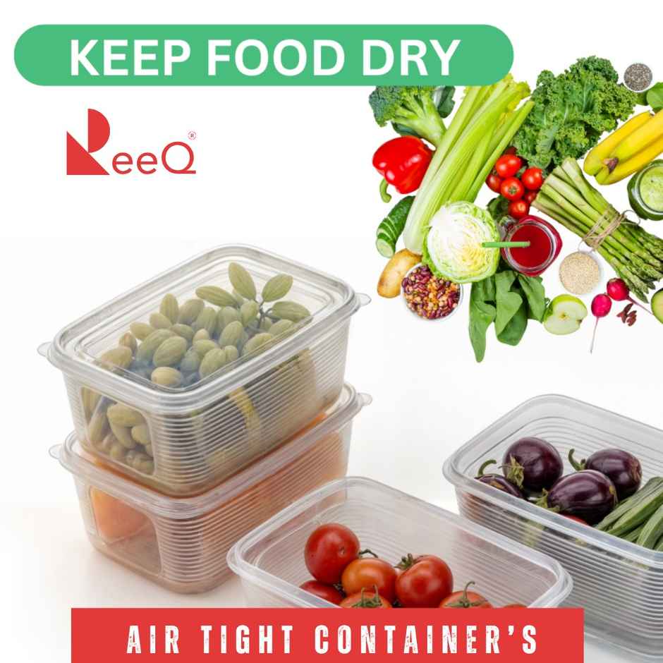 ReeQ Transparent Fridge Storage Container Box with Lid | 1.8 L