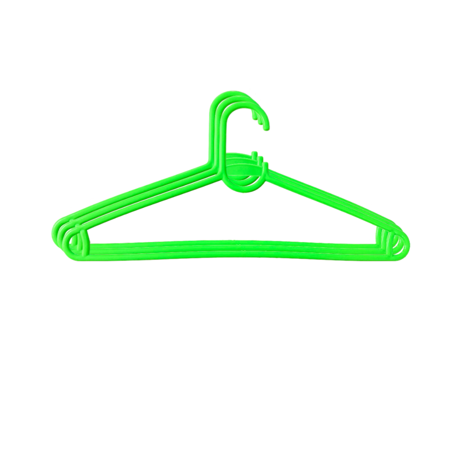 Sinco Misha Plastic Cloth Hanger - Pack of 3 pcs - Green