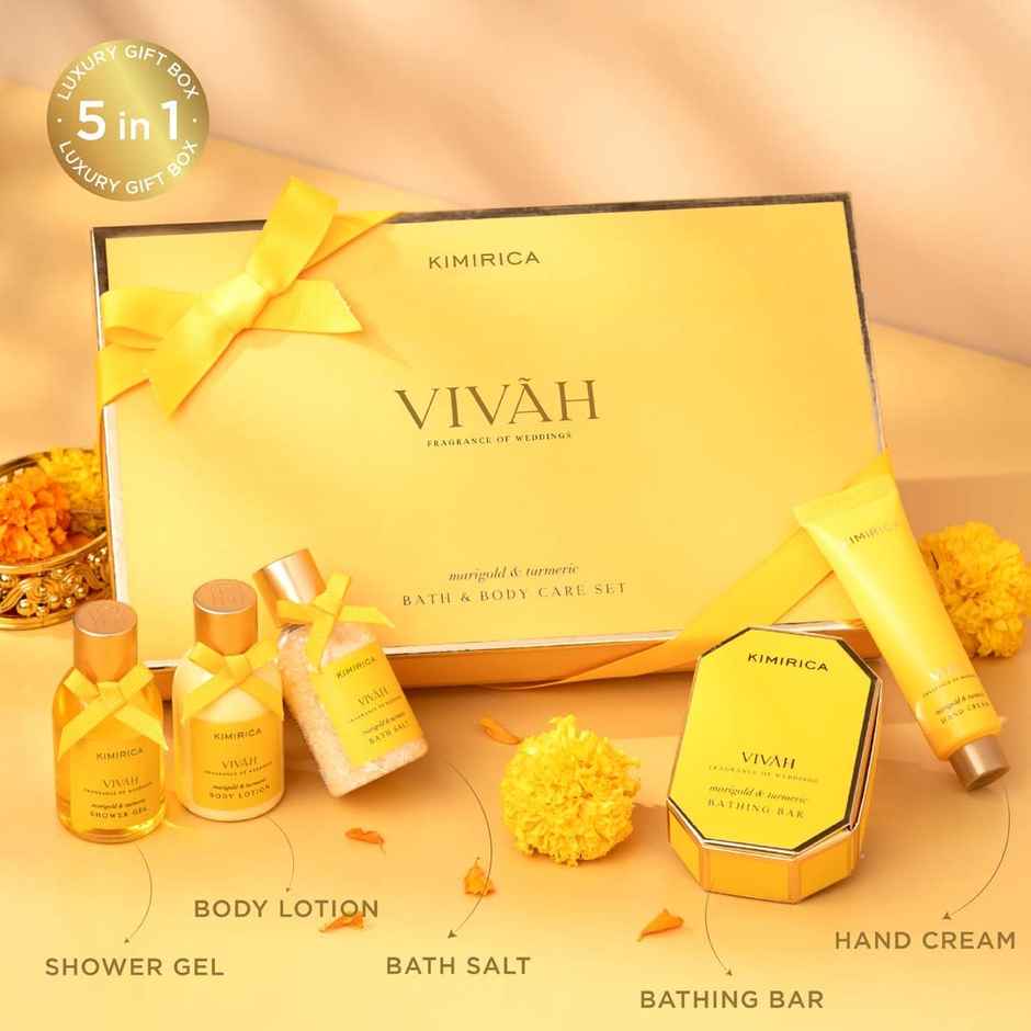 Kimirica Vivah Experience Set | Indulgent Self-Care with Turmeric & Marigold | Gifting Essential