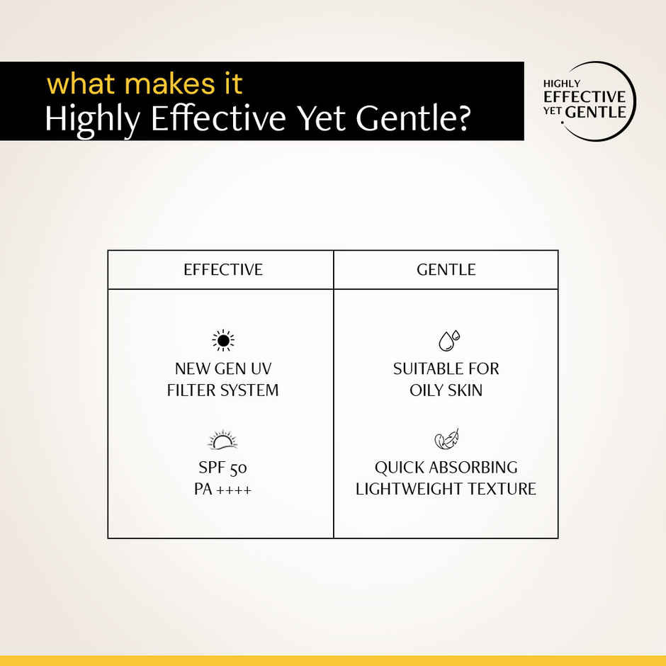 Gel Sunscreen SPF 50 PA++++| 100% Photostable| In-Vivo Tested| Lightweight & Airy, Matte, Non-greasy