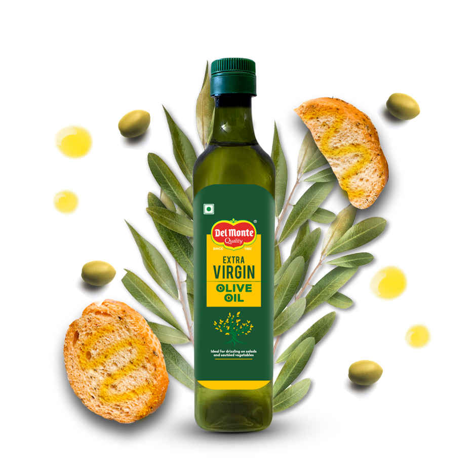 Del Monte Extra Virgin Olive Oil | Cold Pressed | Zero Cholesterol & Trans-Fat | 75% Mufa