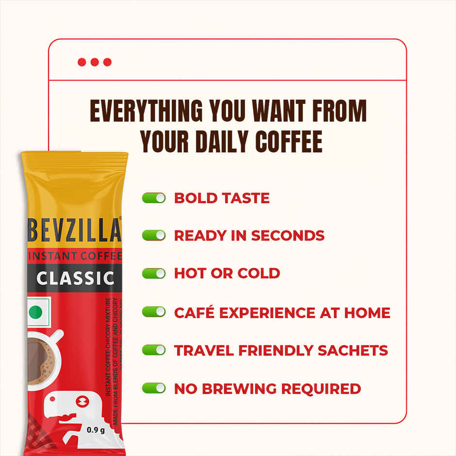 Bevzilla 45 Classic Instant Coffee Powder Sachets