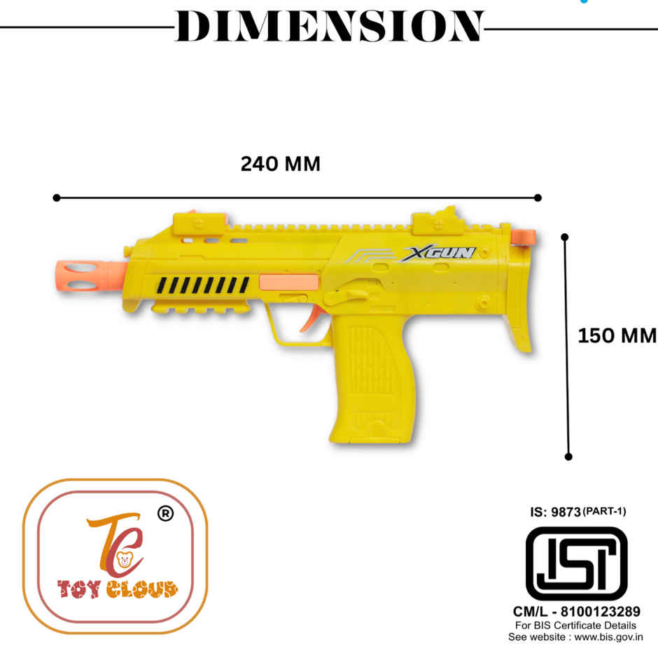Toy Cloud 2 in 1 X Shot Blaster Pistol Toy Gun with Jelly Shots with 10 Soft Foam Dart Bullets
