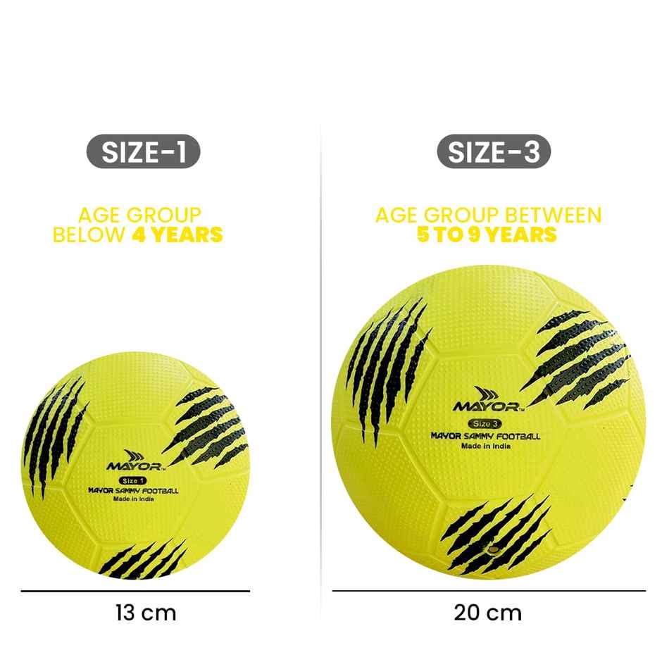 Mayor Sammy Soft Rubber Kids Football For Age Group Below 9 Years - Size- 3 (Pack Of 1, Yellow)