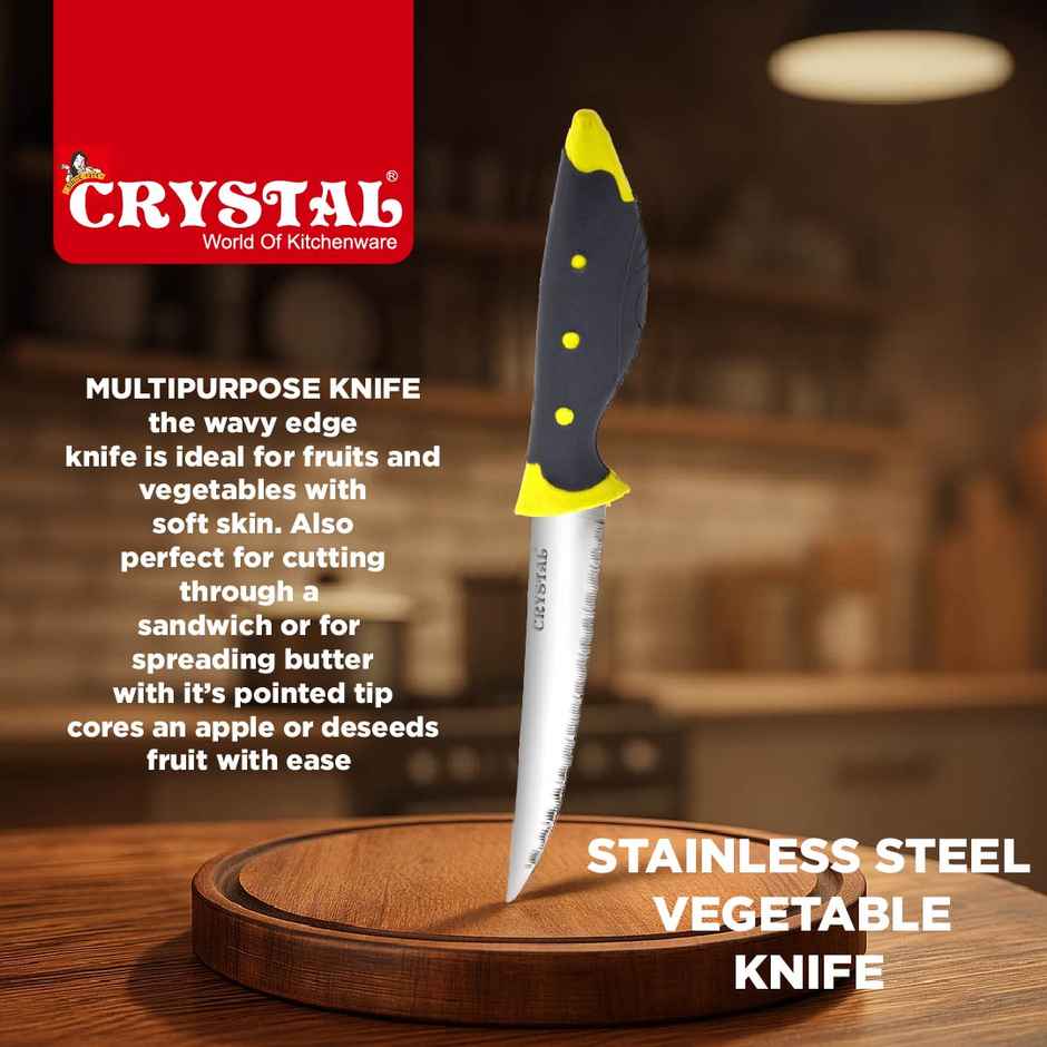 Crystal - Cl414 Stainless Steel Utility Knife, Multicolour