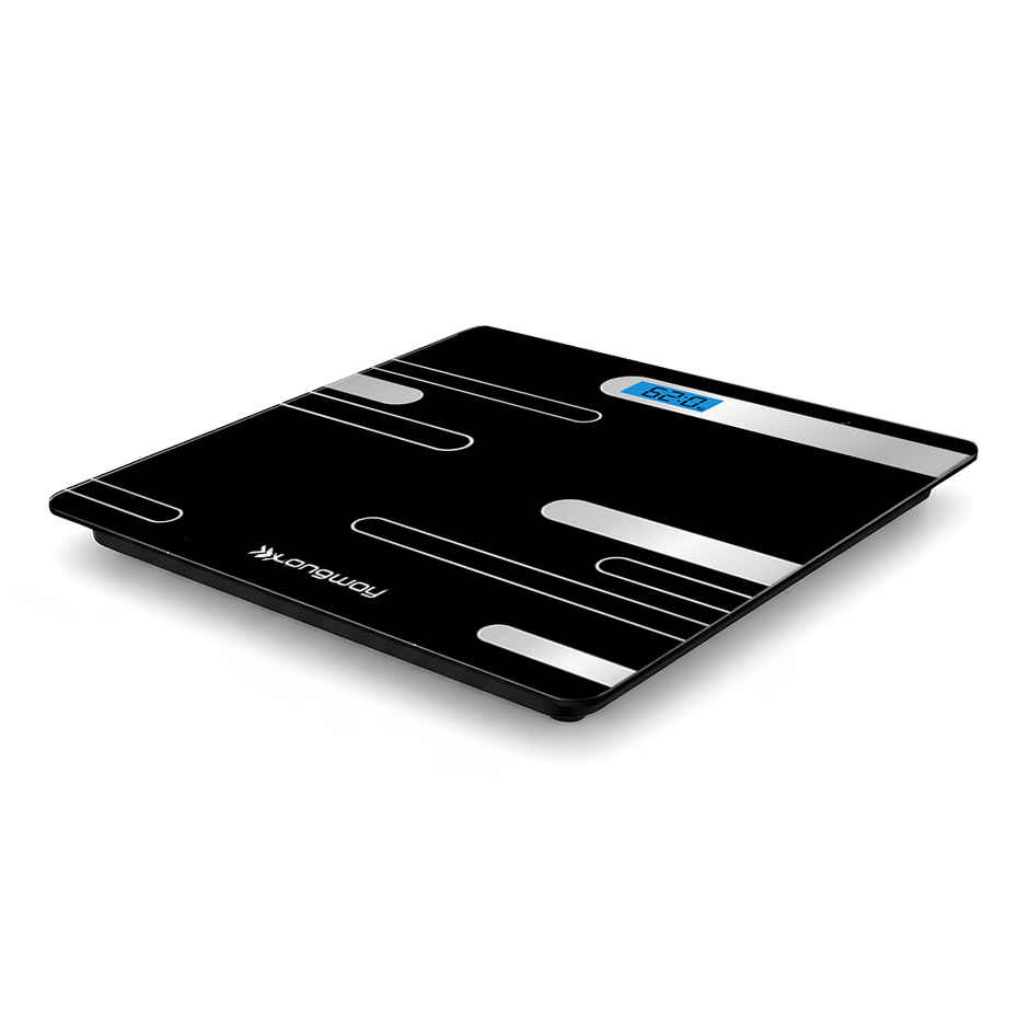 Longway Weight Machine for Home | Digital Bathroom Scale for Human Body Weight Measurement | Black