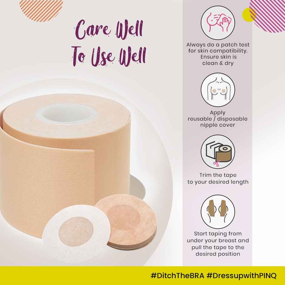 Pinq Polka Breast Lift Tape 7.5 Cm Wide - Nude