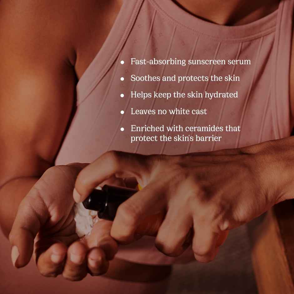 82 E by Deepika Padukone Turmeric Shield Sunscreen Serum SPF 40 PA+++ with Turmeric and Ceramides | MINI