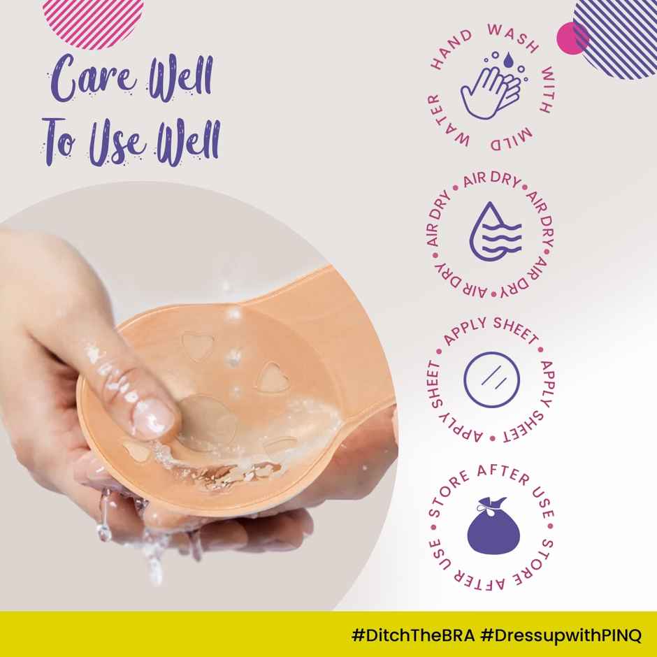 Pinq Polka Breast Lift Cups A-B Cup Size - Nude