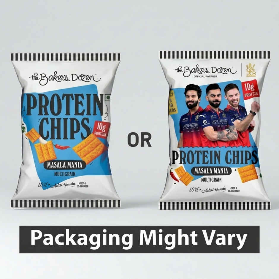 The Baker's Dozen Protein Chips Masala Mania Multigrain |10g Protein | Baked | Healthy Snacks