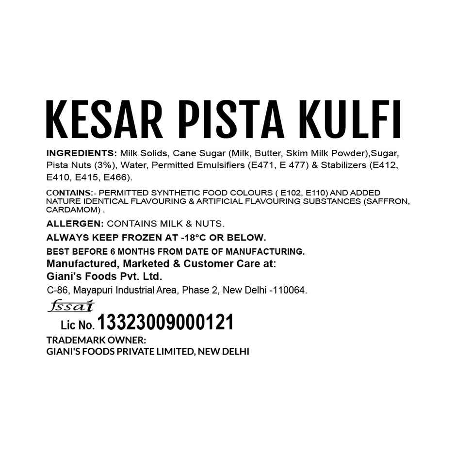 Gianis Kesar Pista Kulfi Stick