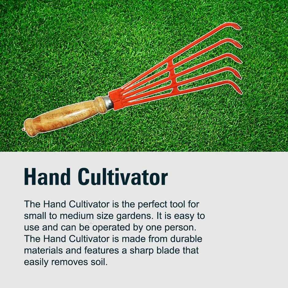 JetFire Heavy Duty Leaf Rake Wooden Handle Panji Garden Rake