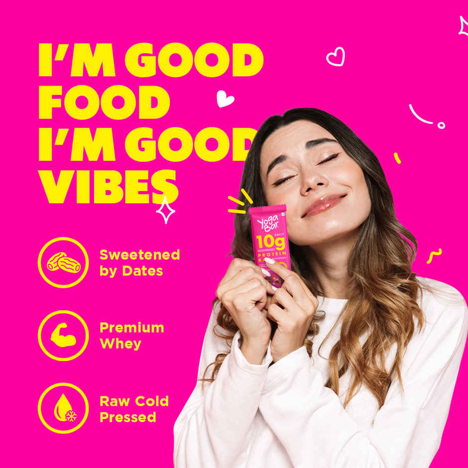 Yogabar 10 Grams Protein Bars | Chocolate Chip And Cranberry | Protein Blend And Premium Whey