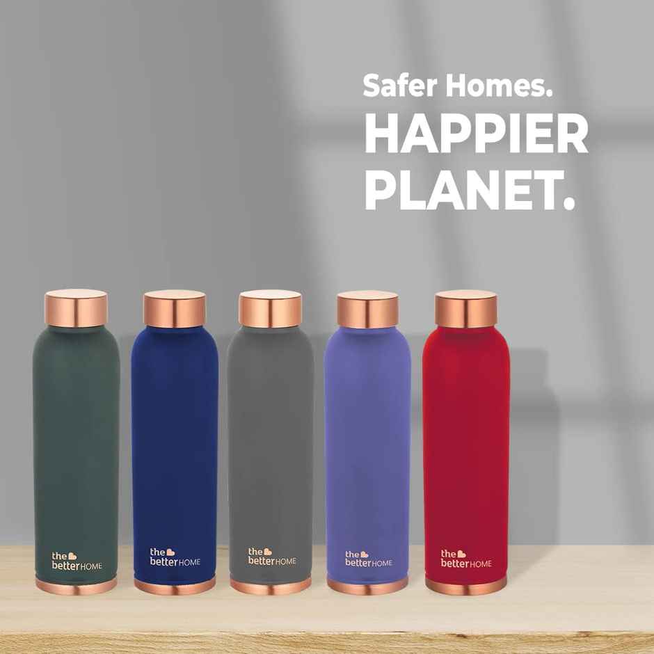The Better Home Copper Water Bottle 950 ml With Anti Oxidant Properties-Grey